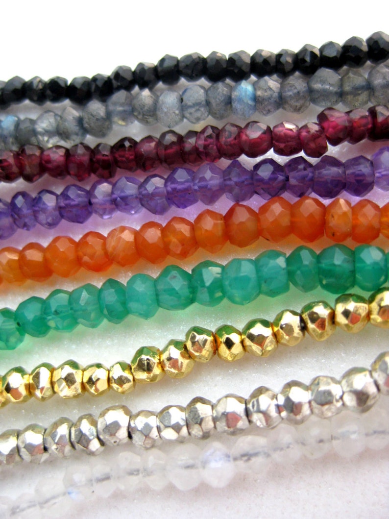 C-1 Finished 18 Garnet 4mm Bead Chain with Silver Lobster Clasp Gemstone Beaded Chain with Heart Charm
