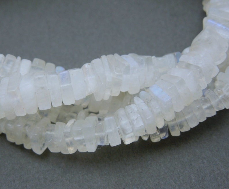 4mm Moonstone Square Beads S73B2-05 ONE STRAND Moonstone Square Beads