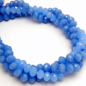 Chinese Crystal Beads - 10mm Light Blue Chinese Crystal Rondelle Beads - 1 STRAND (S70B11-01)