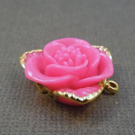 Pink Rose Pendant layered in 24k gold (S2-B4-12)