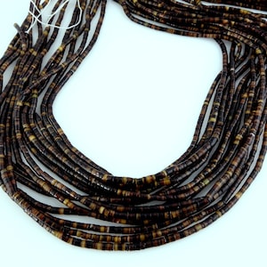 Brown Heishi Shell Beads-- Brown Penshell Heishi Beads--  full strand 25" (S91B17-02)