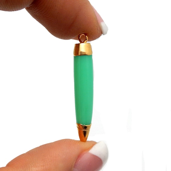 グリーン オニキス プチホーン ジェムストーン ペンダント チャーム