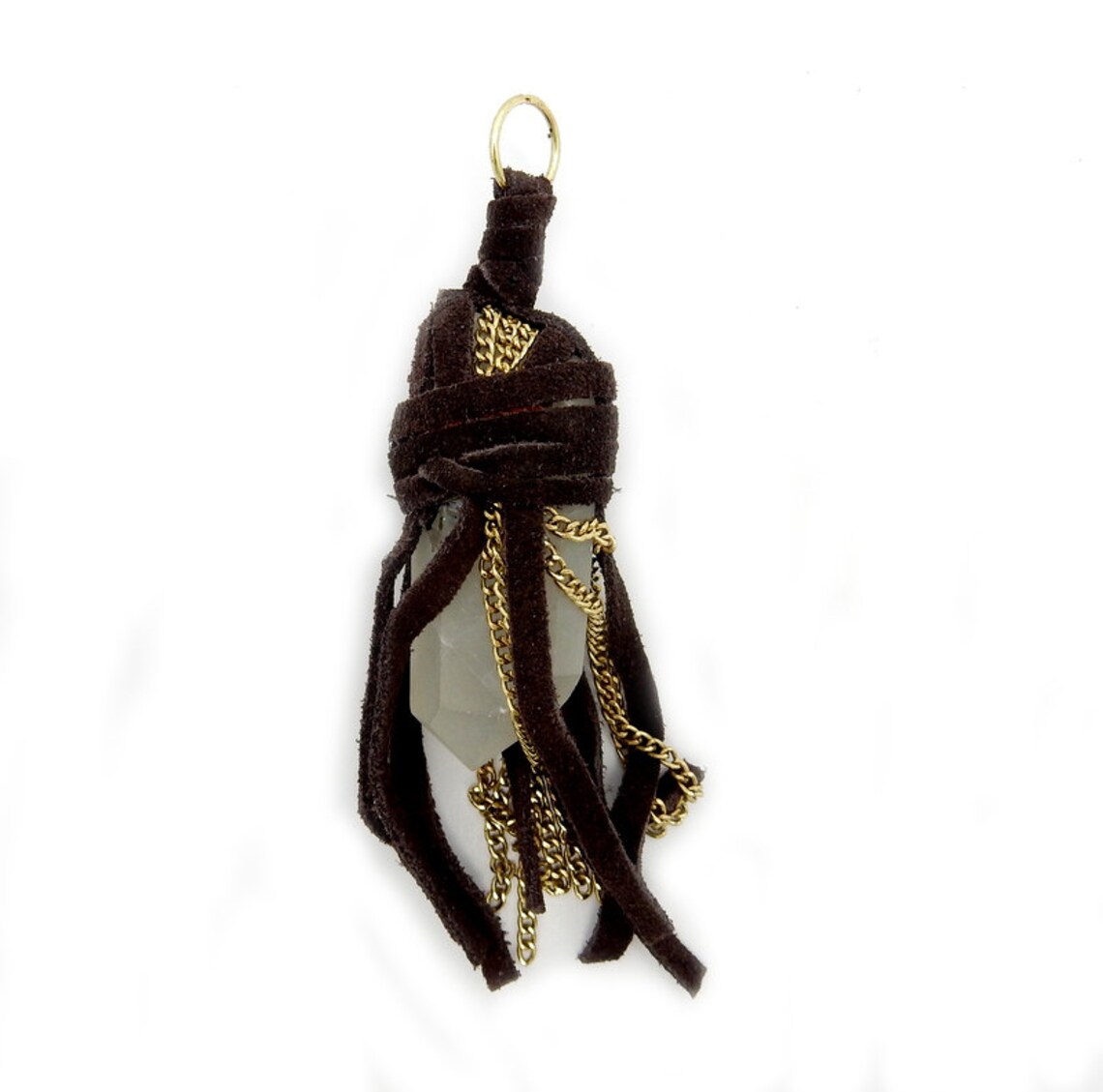 Tassel Pendant Necklace - Brown