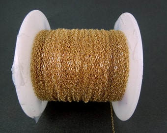 Gold Fill Chain Flat Cable Chain 1.3mm-- By 10 FEET