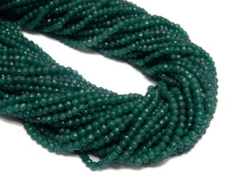 Green Onyx Rondelle Beads - 3-5mm - ONE STRAND - (S45B5-01)