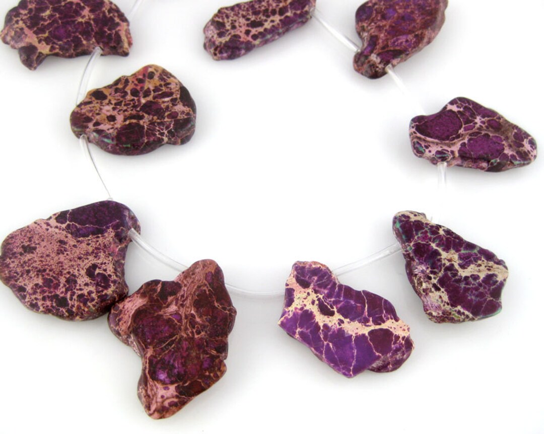 Imperial Jasper Beads Raw Purple Imperial Jasper Flat Slab Etsy
