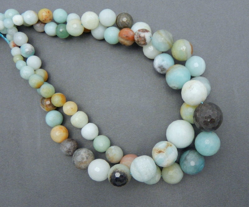 Aquamarine Color Agate Beads Round Beads ONE STRAND - Etsy