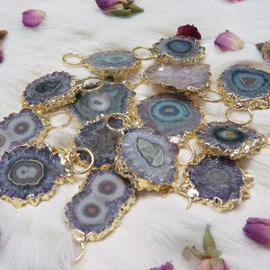 Amethyst Stalactite Pendant with Fancy Bail and Electroplated 24k Gold, Gun Metal or Silver Edge (S88B17) image 4