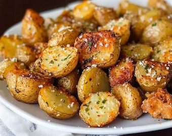 Receptkaart krokant gebakken aardappelen | Afdrukbare keukenkunst (digitale download)