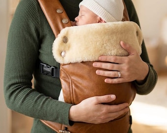 premium Leather Baby Carrier with Soft Lining, Newborn Sling, Ergonomic Infant Carrier, Comfortable Baby Wrap