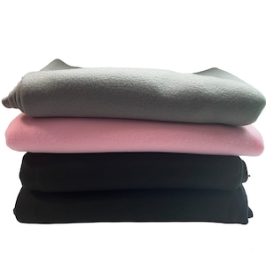 Fleece by the Yard Bundle,  one yard of each color Pink, Gray and 2 yards of Black Solid