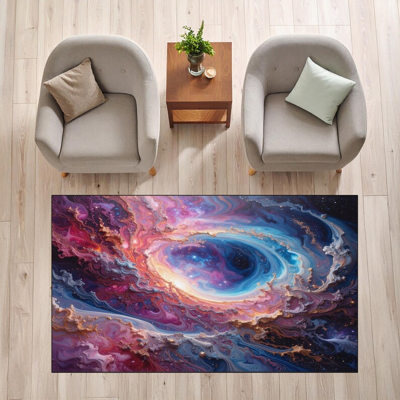 Galaxy Rug Texture Purple Cosmic Swirl Rug, Milky Way Galaxy Carpet, Outer Space Area Rug ...