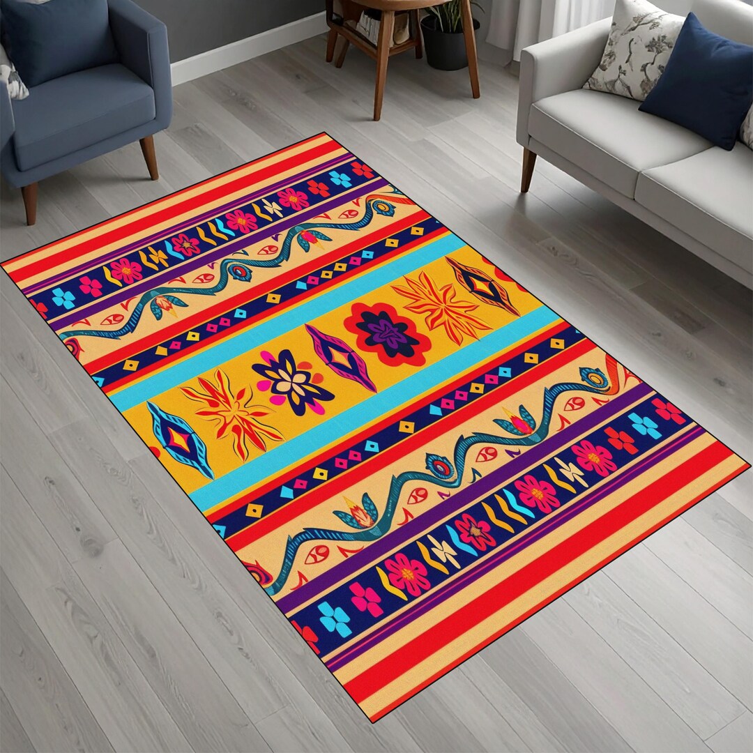 Maximilast Rug Maximalist Area Rug, Vibrant Colorful Floral Carpet, Bohemian Living ...