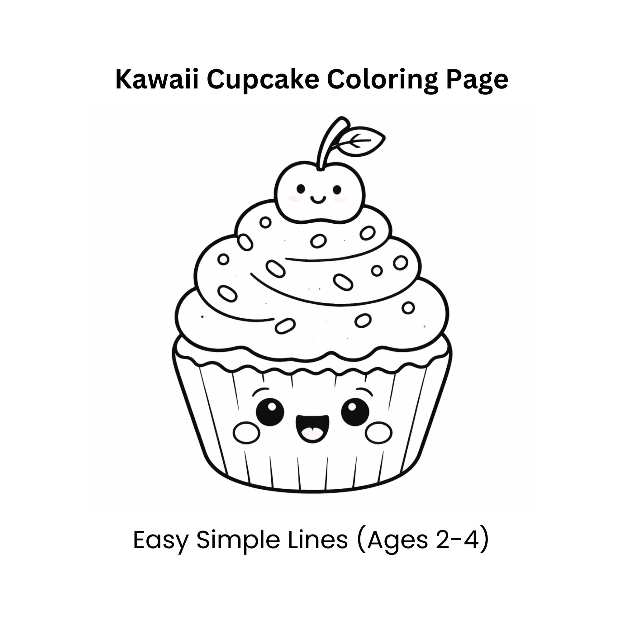 33 Awesome Food Crafts for Kids To Keep Them Entertained 22 Kawaii Cupcake Coloring Page for Toddlers Cute Food Printable Simple…