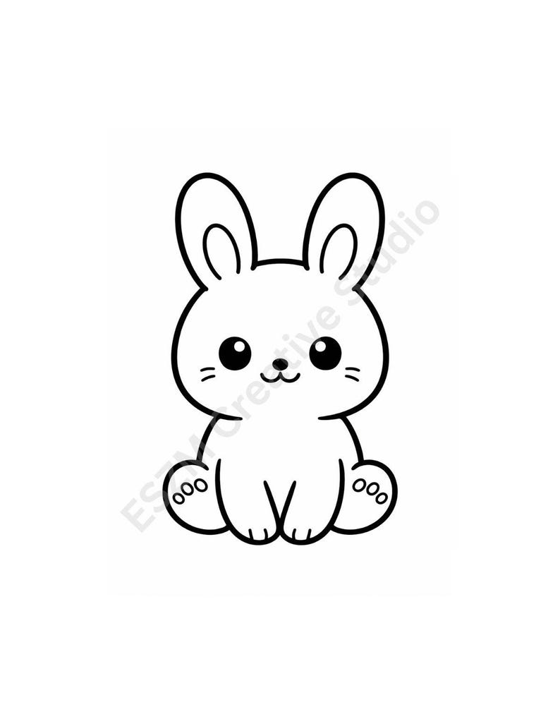 Animal coloring page for kids ages 2 to 4 with easy bold outlines