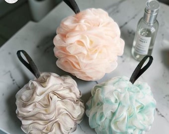 Gradient Bath Sponge Loofah Soft Mesh Shower Pouf Body Scrubber Exfoliating Bath Flower Rich Foam Spa Accessory Skin Cleansing Tool