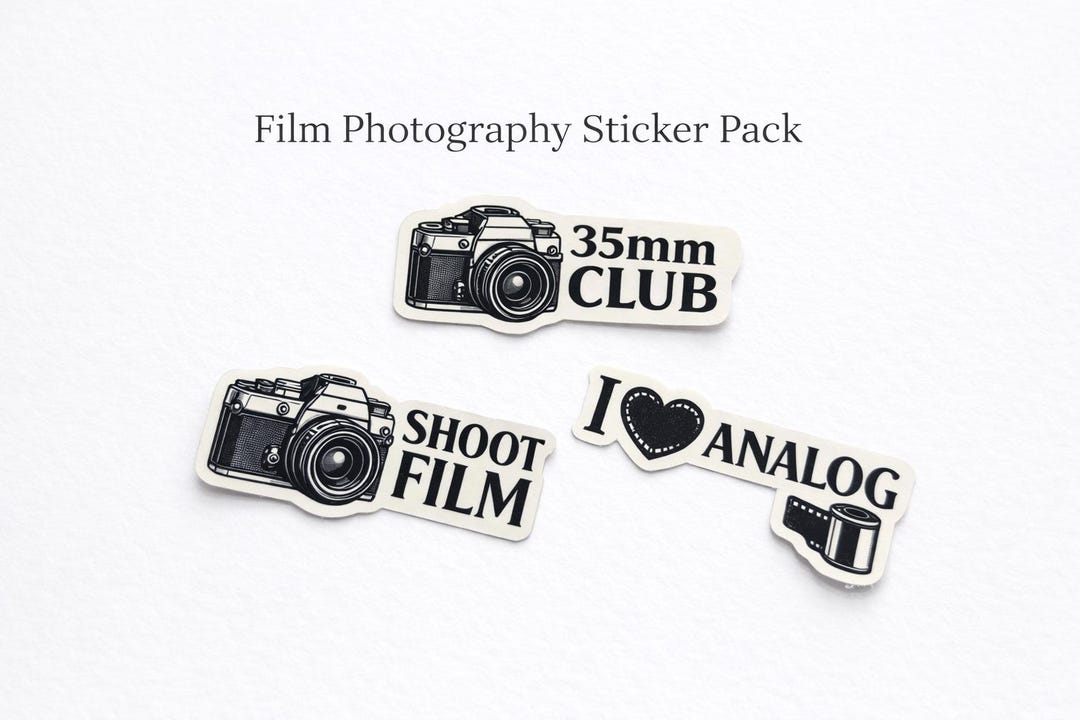 Film Photography Sticker Set | Vintage Camera, 35mm Club, Shoot Film ...