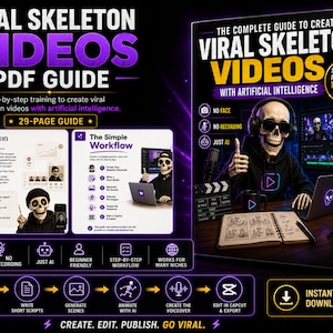 1000+ skeleton videos bonus for TikTok Reels, Shorts, and faceless social media content.