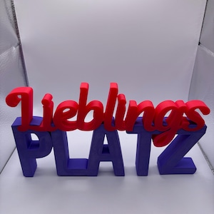 3D Druck Schriftzug „Lieblingsplatz“ – Moderne Deko für Zuhause – Gemütliche Wohnungsdeko für den Innenbereich