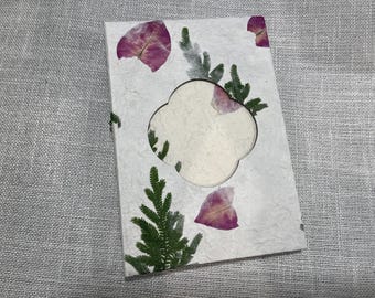 Ręcznie robiony dziennik botaniczny z prasowanymi kwiatami | Szkicownik z papieru Deckle Edge