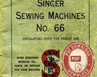 Manuale di istruzioni per macchina da cucire Singer 66 66-1 in formato PDF, download immediato.