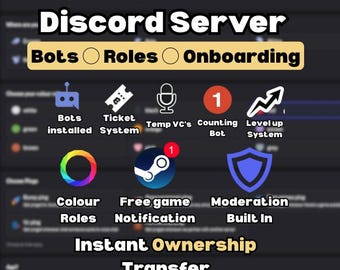 Servidor de Discord completo y totalmente configurado / Discord comunitario simple y limpio