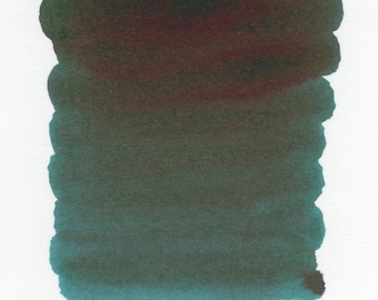 Tinta para pluma estilográfica Alejandrita brillante – Verde azulado con brillo fucsia (frasco de 30 ml) / Inkforge