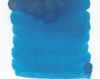 Tinta para pluma estilográfica Radiant Summer Oasis – Azul aguamarina brillante y reluciente (frasco de 30 ml) / Inkforge