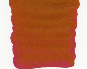 Tinta para pluma estilográfica Rubí Brillante – Rojo intenso con brillo dorado verdoso (frasco de 30 ml) / Inkforge