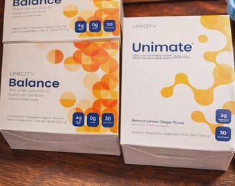 Unicity Balance and Unimate Supplement Pack | Natural Lemon Ginger Flavor for Digestive Support, Healthy Lifestyle, 30 Servings