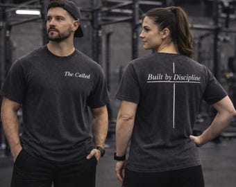 Christian Gym Shirt – Heavyweight Pump Cover Tee – “The Called” Faith Fitness T-Shirt – Built by Discipline Workout Shirt