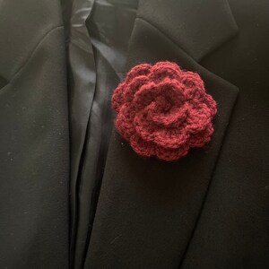 Crocheted Rose Flower Brooch, Crocheted Brooch, Usa Seller image 6