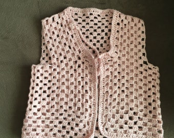 Crocheted Lace Baby Vest, 1/2 years Baby Vest, Usa Seller
