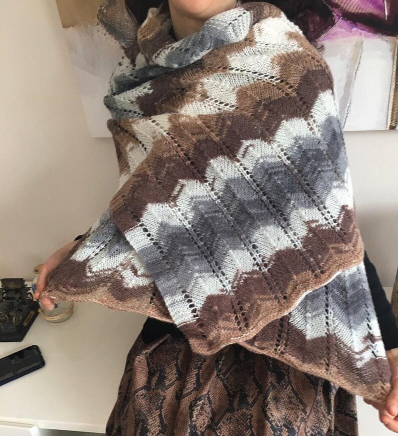 Hand Knit Lace Shawl, Wrap, Woman Shawl,Usa Seller image 1