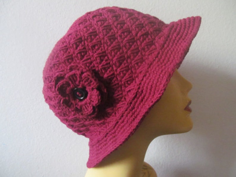USA Seller Women Cloche Hat With Flower White Cloche Hat With Flower