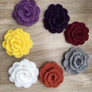 Crocheted Rose Flower Brooch, Crocheted Brooch, Usa Seller image 1