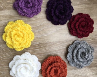 Crocheted Rose Flower Brooch, Crocheted Brooch, Usa Seller