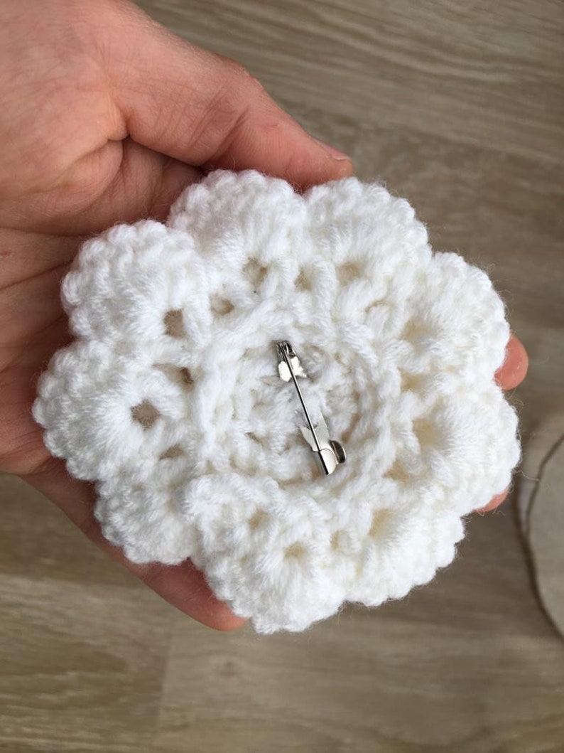 Crocheted Rose Flower Brooch, Crocheted Brooch, Usa Seller image 3