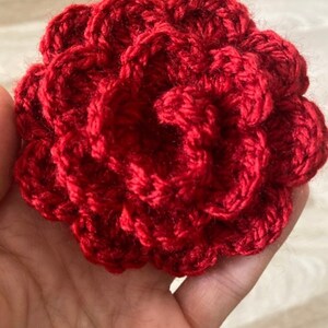 Crocheted Rose Flower Brooch, Crocheted Brooch, Usa Seller image 4