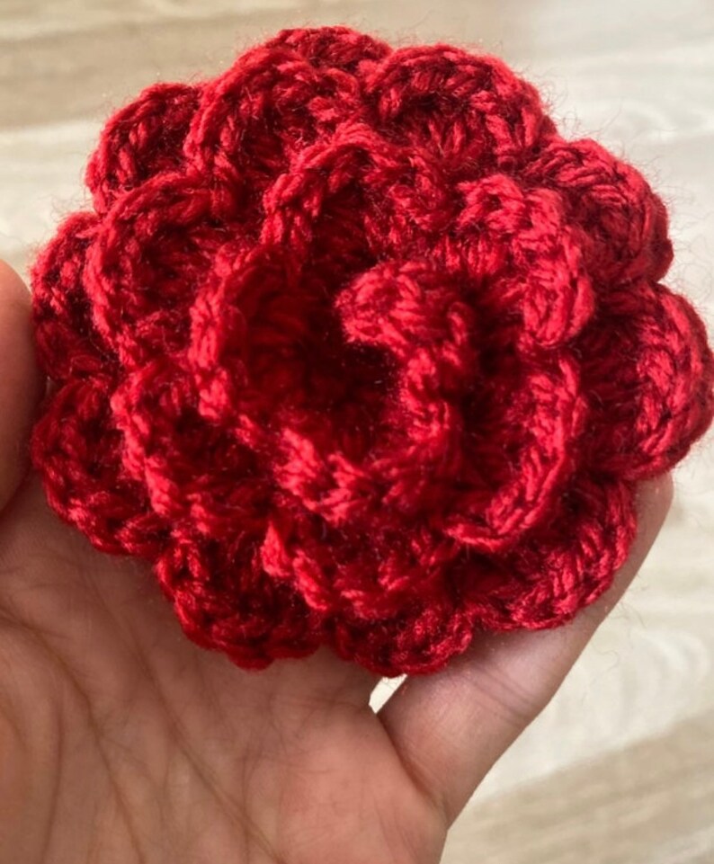 Crocheted Rose Flower Brooch, Crocheted Brooch, Usa Seller image 4