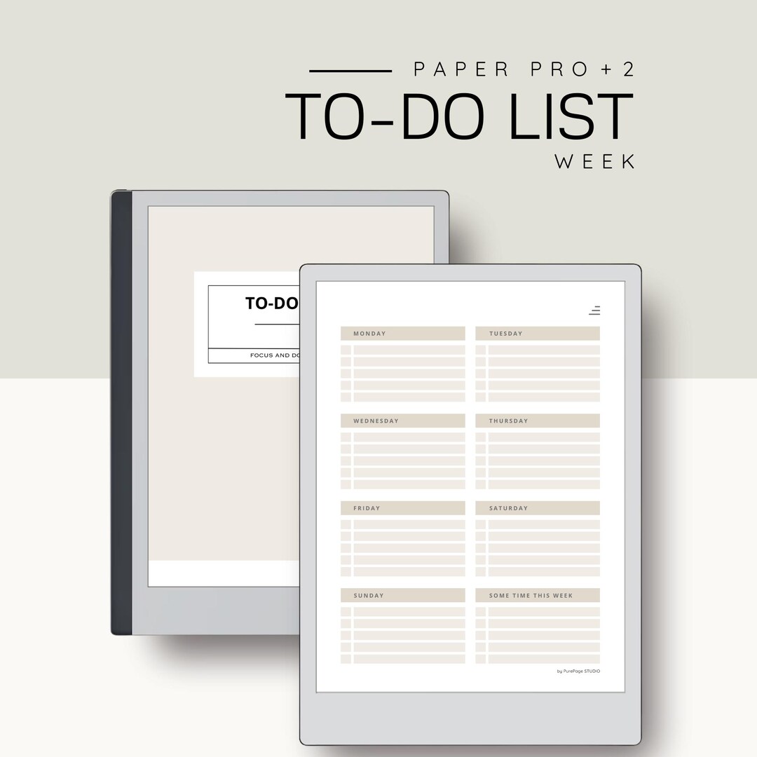 To Do List for Remarkable Paper Pro, Remarkable 2, Minimalist Design ...