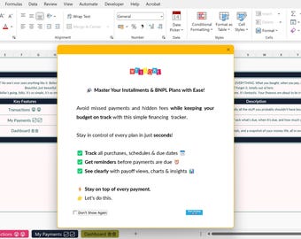 Buy Now Pay Later Tracker | Excel Buy Now Pay Later Planner, Affirm, Afterpay