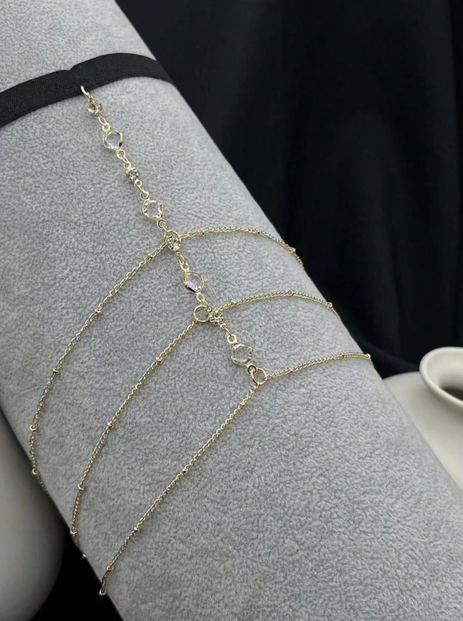 Elegant Pearl Thigh Chain, Elastic Leg Chain Jewelry, Adjustable Body ...