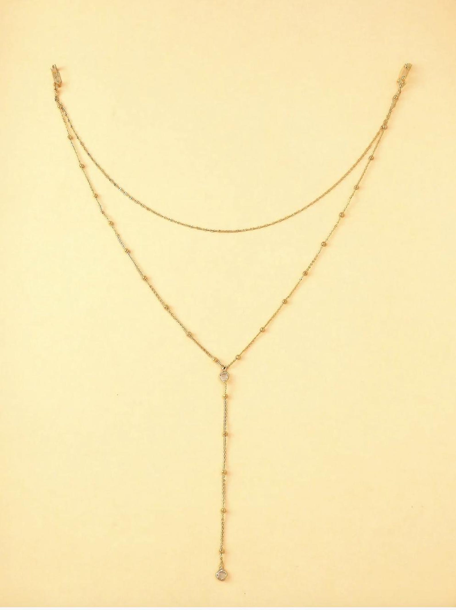 Backdrop Chain Gold Bridal Back Chain, Double Layer Backdrop Necklace for Backless ...