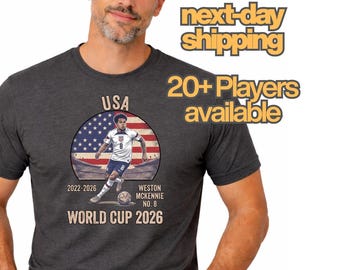 Camiseta unisex de jugadores del Mundial 2026 / EE. UU., Brasil, Colombia, Francia, Argentina, Portugal, Alemania, Inglaterra, camisetas para aficionados al fútbol, fiesta para ver el partido