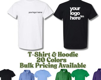 Camiseta y sudadera con capucha con logo personalizado / Sudadera unisex para adultos para uniformes de empresa, eventos, personal, voluntarios, camisetas Comfort Colors