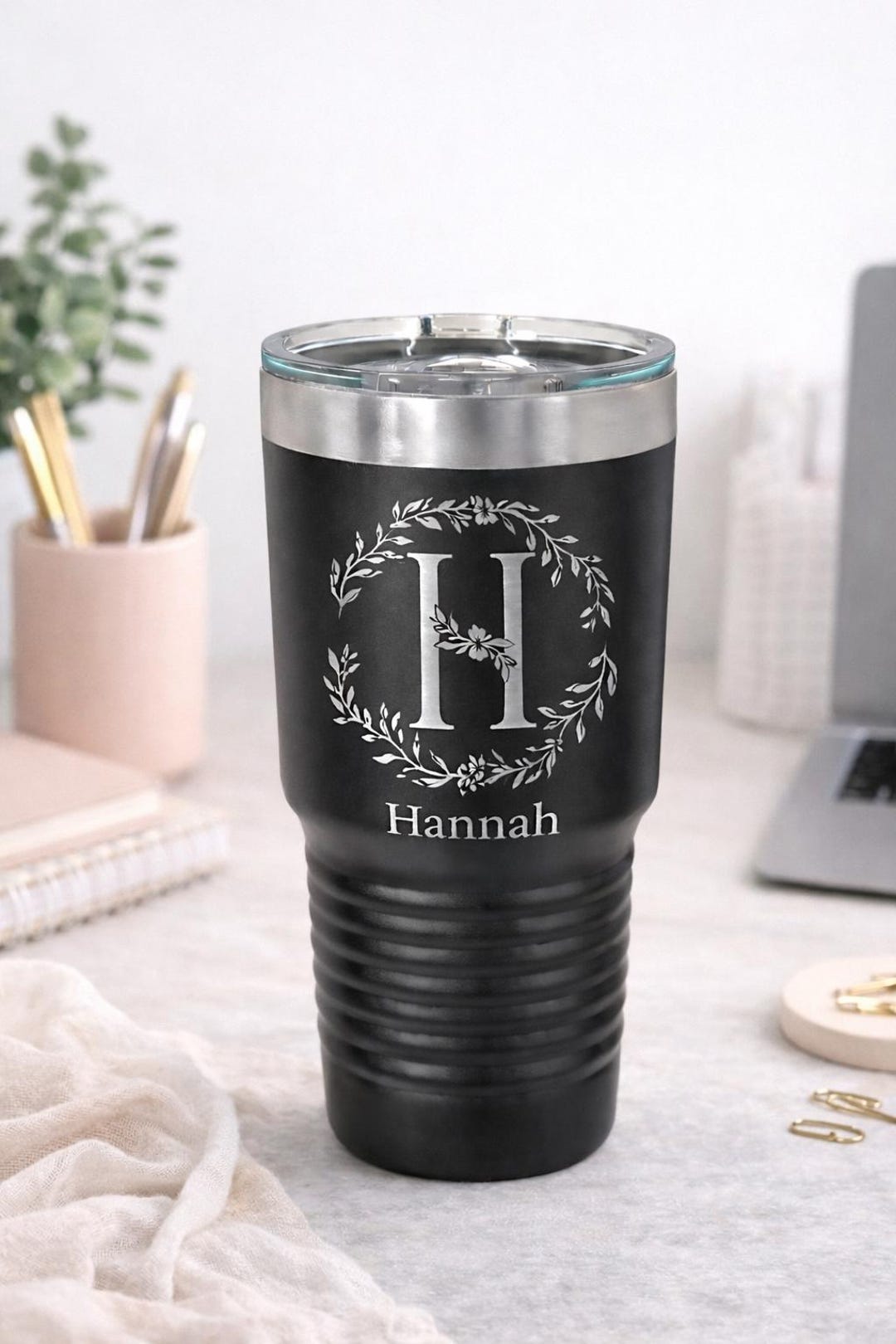 Custom Engraved 30oz Stainless Steel Tumbler | Monogram Tumbler ...