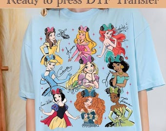 Disney Princess Characters Dtf Transfer, Princess Coquette Bow Dtf, Disney Trip Dtf, Disney Princess Dtf , Disneyworld Princess Girls Trip