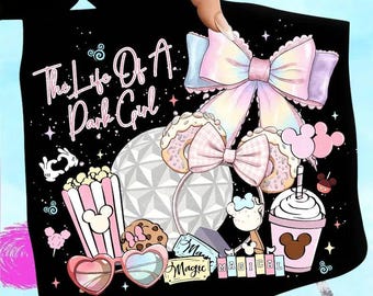 A Vida de uma Garota do Parque, Laços, Lanches, Castelo da Disney, DTF, Retro Pastel, Melhor Dia de Todos, Transferência DTF, Disney World, Lugar Mais Feliz, Viagem de Garotas à Disney World, DTF