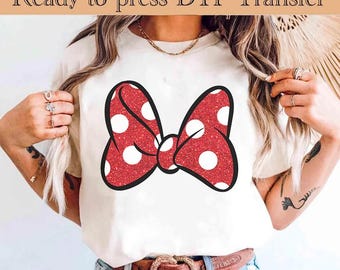 Disney Minnie Mouse Big Red Bow Dtf Transfer, Disneyland Family Matching Dtf, Magic Kingdom Dtf, WDW Epcot Theme Park Dtf, Disney Girls Trip